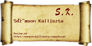 Sámson Kalliszta névjegykártya